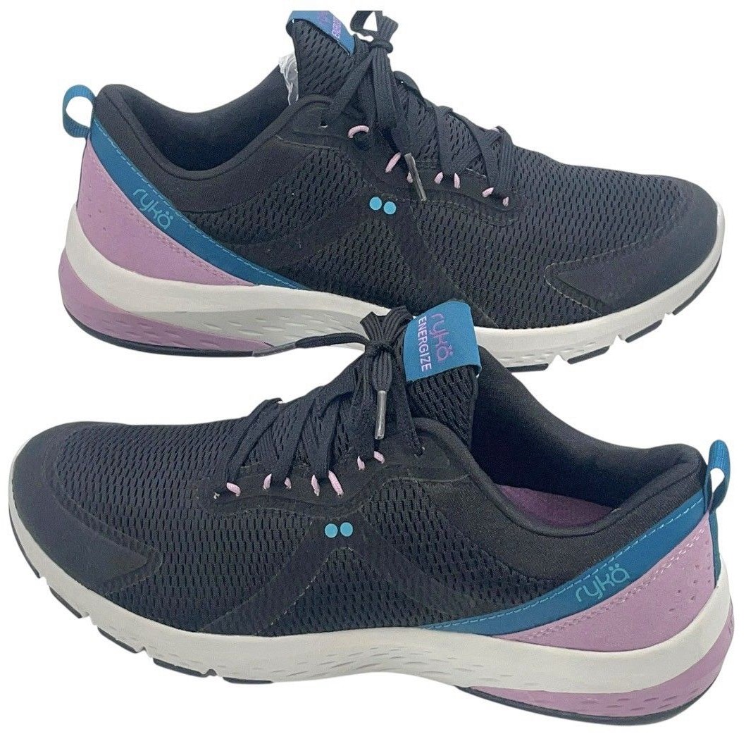 Ryka Energize Women’s Wide Running Walking Shoes Black Purple Us 9.5m